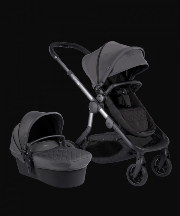 Orange Pushchair and Carrycot - Charcoal