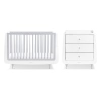 SnuzKot Rococo 2 Piece Nursery Furniture Set Haze Grey