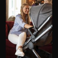 Peach Pushchair and Carrycot - Chrome Light Grey Check - Image 4
