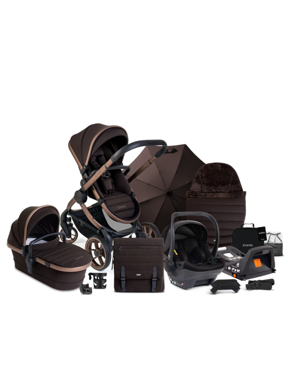 Peach 7 Pecan Pushchair and Carrycot - Car Seat Bundle