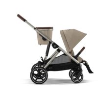 CYBEX Double Pushchair Gazelle S Almond Beige (Taupe Frame) - Image 7