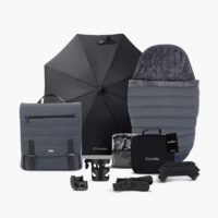 Peach 7 Dark Grey Pushchair and Carrycot - Car Seat Bundle - Image 7